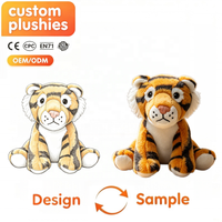 Peluche d'animal sauvage personnalisée, jouet en peluche doux, taureau, tigre, renard fennec, raton laveur, chèvre, cadeau pour enfants, vente en gros, fabricant OEM ODM
