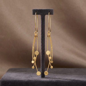 JAIPUR GEMS JEWELRY Pendientes Punk de Latón Hechos a Mano con Tres Elementos Adhesivos, Chapados en Oro de 18K/Plata, Certificados, Unisex, Venta al por Mayor - Product Image 2
