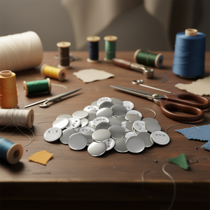 Pièces de boutons PinBack, plaqué métal rond argenté, style classique, 500 pièces - Product Image 2