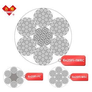 Стальной трос 6 * 25Fi, смазанный трос высокого качества, оцинкованный непокрытый подъемный кран - Product Image 1