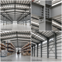 Bâtiment d'entrepôt en structure métallique à poutres grillagées avec panneaux sandwich en PU, aménagement personnalisé, pour centre de distribution, supporté par des ingénieurs