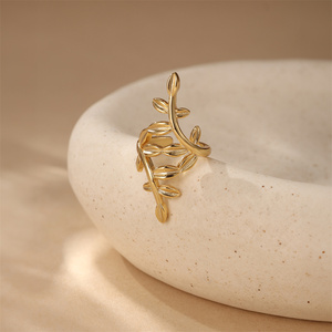 100% S925 Sterling <b>Silver</b> 18K Gold Plated Hypoallergenic Smooth Branch Zircon Minimalist Nature Inspired Ear <b>Cuff</b> Cartilage - Product Image 2