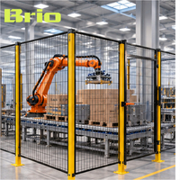 Pagar Pengaman Mesin Modular Brio, Jaring Kawat Kustom, Penghalang Keamanan untuk Robot & Sel CNC