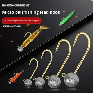 Tête Micro Plomb Crochets Barbelés Petite Porte Dorée Pointe Verte Tête Noire Pierre Neuf Public Tilapia Sunfish Bande Blanche Leurre pour <span class=keywords><strong>Carpe</strong></span> - Product Image 4