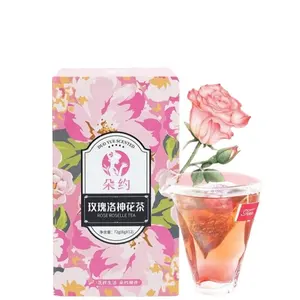 Duoyue Individual Packing 12 Bags No Additives Dried Rose Luoshen Flower Tea Fragrans Osmanthus Rose Roselle Scented Tea Bag
