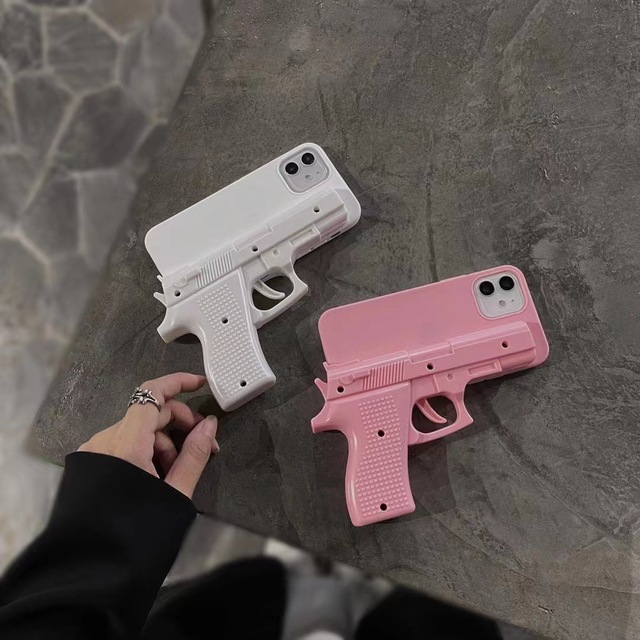 Hot Sale 3D Funny Innovative Earphone Case for iPhone 17 16 Pro Max 15 14 13 12 Creative Pistol Design Cover case