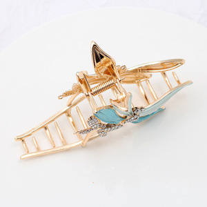 Pince à cheveux Qian Jin pour <span class=keywords><strong>femme</strong></span>, en alliage, avec strass et motif libellule, 11,3 cm, pour usage quotidien - Product Image 3