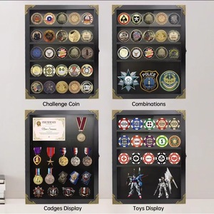 Wooden Medal <b>Display</b> Rack Rectangular 5 Layer Solid Wood Commemorative Coin Stand Multipurpose <b>Wall</b> Mount Storage - Product Image 2