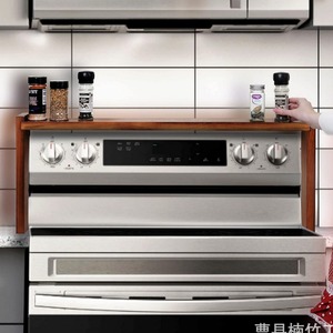 Wooden Stove Top Spice Rack Vertical Kitchen Storage <b>Shelf</b> <b>Desktop</b> Single Layer Retro Color Tree Material - Product Image 3