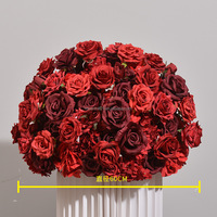 Künstliche Seidenblumen-Girlande vom Hersteller für Hochzeiten, Guter Preis, 1m Lang, Rot mit Burgunderrot, Blumen-Läufer