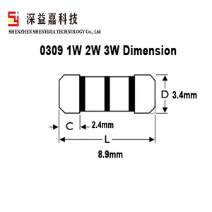 Trung Quốc MFR LED Resistor 0207 0309 0411 Kích Thước SMD Resistor 1/4W 1/2W 1W 2W 3W 2.2 5.1 10 1Kohm Wirewound Resistor - Product Image 3