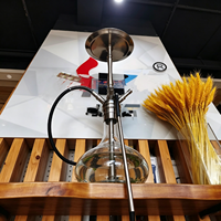 OEM/ODM Ensemble Chicha Moderne de Luxe en Acier Inoxydable Argenté de 85 cm avec 4 Ports pour Tuyaux, pour Salons et Fêtes