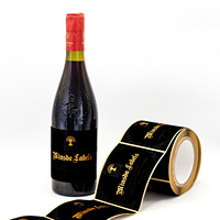 Étiquette de bouteille de vin personnalisable en vinyle, impression holographique 3D gaufrée, résistante à l'huile et à l'humidité, avec dorure à chaud de luxe haut de gamme