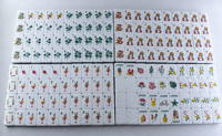 Mahjong Amerika 4 Lapis Berukir 1-7/16 inci, 160 Ubin dengan Alas Kuarsa Biru Mawar Cornflower