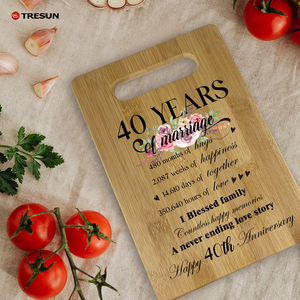 Tabla de cortar de bambú con asa para cocina, tabla de servir queso y charcutería, tabla de cortar de doble cara personalizada - Product Image 5