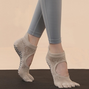 Bán Sỉ Phụ Nữ Mắt Cá Chân Chiều Dài Chân Trân-Phong Cách Kéo Tab Backless Non-Slip Kéo Duy Nhất Chia Nửa Toe Thể Thao Tập Thể Dục Vớ - Product Image 5