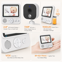 Nouveau Moniteur Bébé 2026 2,8 pouces avec Vision Nocturne, Alerte Température, Audio Bidirectionnel, Vidéo 720P, Détection de Mouvement, Certifié CE, Filaire, pour Surveillance à Domicile et Sommeil