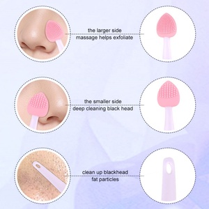 Cepillo de limpieza de poros exfoliante de silicona de doble cara con etiqueta privada personalizada, herramientas, cepillos exfoliantes para nariz y labios - Product Image 4