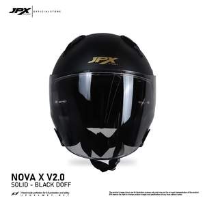 Casco JPX Nova X V2 de Media Cara, Color Negro Azabache, Equipado con Doble Visera para Protección, que Combina un Diseño Elegante con Comodidad. - Product Image 5