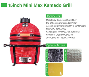 AUPLEX - <span class=keywords><strong>Asador</strong></span> <span class=keywords><strong>de</strong></span> Carbón para Exteriores <span class=keywords><strong>de</strong></span> 15 Pulgadas, Estilo Kamado, para Camping, Jardín y Barbacoa, Fabricación OEM/ODM - Product Image 2