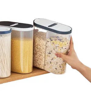 주방 플라스틱 식품 보관 용기 용기 용기 뚜껑 주방 대량 밀봉 캔 냉장고 곡물 탱크 상자
