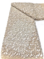 Tissu en dentelle française non tissé de haute qualité, écologique, brodé de perles et de paillettes, pour vêtements d'enfants, mariages, fêtes et matériaux pour sacs
