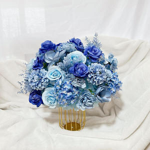 Customization <b>Artificial</b> <b>Flower</b> Ball Centerpiece Blue <b>Hydrangea</b> Rose Mixed Arrangement for Wedding Event Party Decoration - Product Image 2