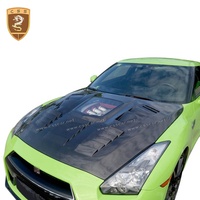 3K Echte Koolstofvezel Transparant Glas Auto Motorkap Motorkap Cover Voor Nissan Gtr R35