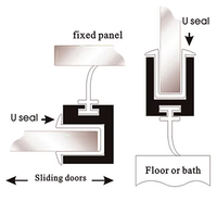 Bandes d'étanchéité modernes en PVC/EVA transparentes, imperméables et insonorisantes pour portes de douche de salle de bain