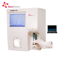 Analyseur d'hématologie vétérinaire automatique 3 parties, système de réactifs ouverts, machine d'analyse sanguine pour chiens, analyseur CBC pour animaux de compagnie et bétail