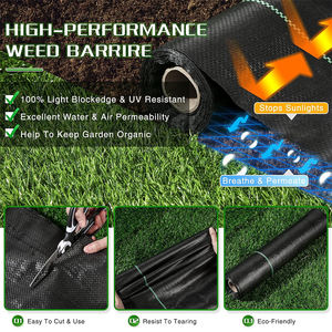 2.6 * 100FT PP PE PET tissé tissu de contrôle des mauvaises herbes haute perméabilité tapis de mauvaises herbes agricoles couverture de <span class=keywords><strong>sol</strong></span> pour lit de fleurs - Product Image 4