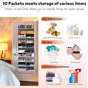 5-<b>Shelf</b> Over the Door Organizer Wall Mount Hanging Organizer Storage for Sundries and Baby Essentials - Product Image 2