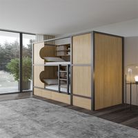 Service de conception 3D gratuit – Lit superposé métallique et en bois pour dortoir, gain de place, avec armoires de rangement