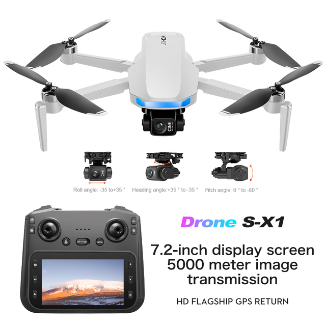 S-X1 4K Camera Three Axis Gimbal Circumflight Trajectory Flight 30 Minutes Battery Life 5KM Range Aerial Photography RC Drone