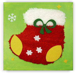 Chaussette de Noël en laine, fil à coudre, peinture artistique, tissu feutré, artisanat fait main pour enfants, création artisanale - Product Image 1