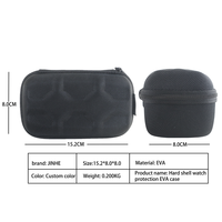 Étui de voyage rigide pour montres Jinhe JH002 à 2 emplacements en EVA, étanche, portable, avec fermeture éclair et mousse, noir