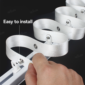IKSUN, cortinas de aluminio y Metal, Riel de cortina plegable ondulado, Riel de cortinas plegable en S Manual con accesorios - Product Image 4