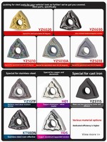 Insert Pemotong Bubut CNC Karbida WNMG080404/08-MA Khusus Baja Tahan Karat, Ujung Pemotong Silinder Luar Berujung Bulat