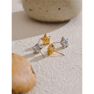 Jinyou 5145 New Arrival hình dạng Ngôi sao kim loại đinh tán tai phong cách hợp thời trang không thấm nước thép Stud Bông tai cho phụ nữ hàng ngày đồ trang sức - Product Image 3