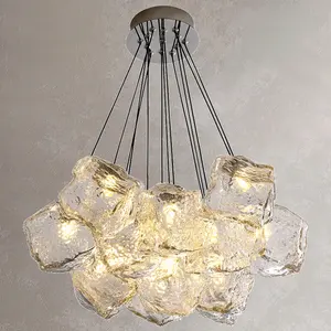 Lampadario di cristallo di design privato nordico di lusso soggiorno lampada a sospensione decorativa lampadario di cristallo quadrato moderno di lusso