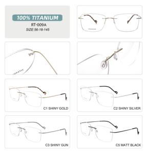 男性女性用眼鏡眼鏡,チタンフレームレス金属リムレス光学フレーム眼鏡 - Product Image 6