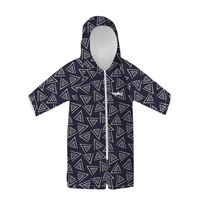 Vente en gros d'enfants gaufrés 100% microfibre serviette personnalisée zippée Surf serviette de bain Poncho manteau à langer pour les enfants