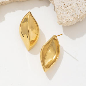 ¡Novedad de 2025! Pendientes de hoja hueca de Metal liso Irregular de acero inoxidable grueso para fiesta para mujer, Boutique de moda - Product Image 5