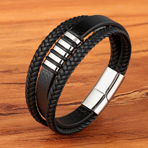 <span class=keywords><strong>Bracelet</strong></span> véritable plaqué or Offre Spéciale Collier Inoxydables Boucle inoxydable plaqué PVD <span class=keywords><strong>Bracelet</strong></span> en <span class=keywords><strong>cuir</strong></span> multicouche pour homme - Product Image 5
