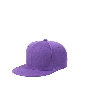 Casquette Snapback Classique Violette Unie Style Hip Hop à Visière Plate, Réglable, Taille Adulte, 6 Panneaux - Product Image 2