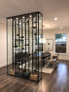 Armoire à vin murale en verre modulaire en aluminium métallique de luxe minimaliste moderne pour hôtel maison cave villa - Product Image 6