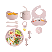 Vaisselle incassable de luxe personnalisée en gros : bavoir, bol, assiette, gobelet à bec, récipient à collation, cuillère courte, fourchette, motif dessin animé