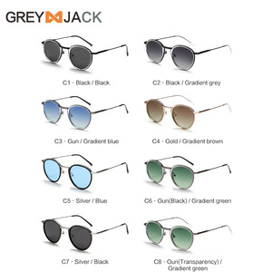 Lunettes de soleil rondes pour femmes Greyjack, noires, verres polarisés TAC UV400, charnières à ressort, monture en acier inoxydable TR90 - Product Image 3