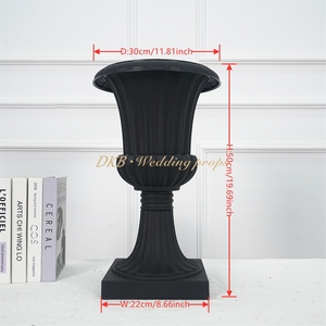 Ensemble de piédestaux colonnes romaines noires élégantes, design classique pour la décoration florale d'événements de mariage, vente en gros - Product Image 3