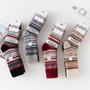 Comodi eleganti calze di <span class=keywords><strong>lana</strong></span> da <span class=keywords><strong>donna</strong></span> pigro mucchio di vento con la bocca sciolta non stretta sui piedi per il dramma domestico che guarda le pantofole - Product Image 6